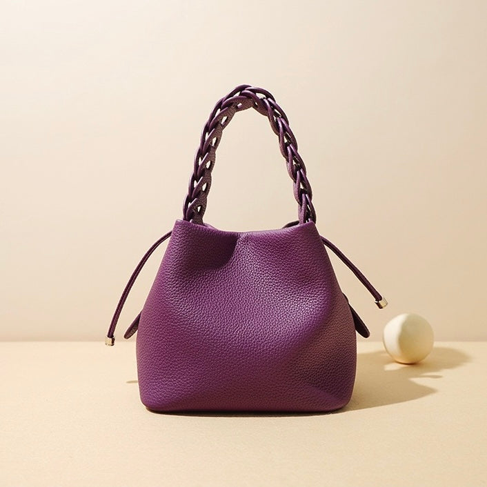 Nord Taschen | Damen Mini-Eimer Tasche mit geflochtenem Oberhandgriff