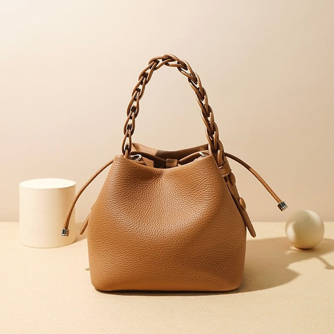 Nord Taschen | Damen Mini-Eimer Tasche mit geflochtenem Oberhandgriff