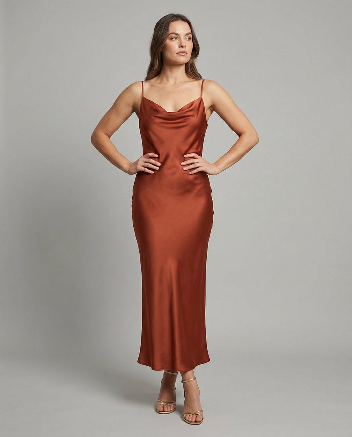 Elegantes Satin-Kleid Damen