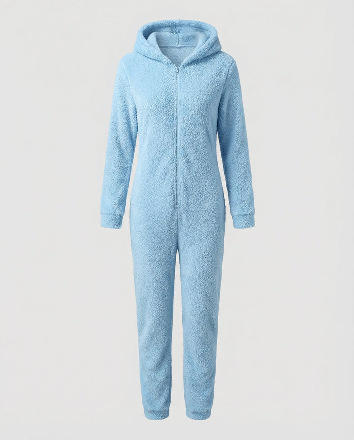 Damen Teddy Fleece Overall Kapuze