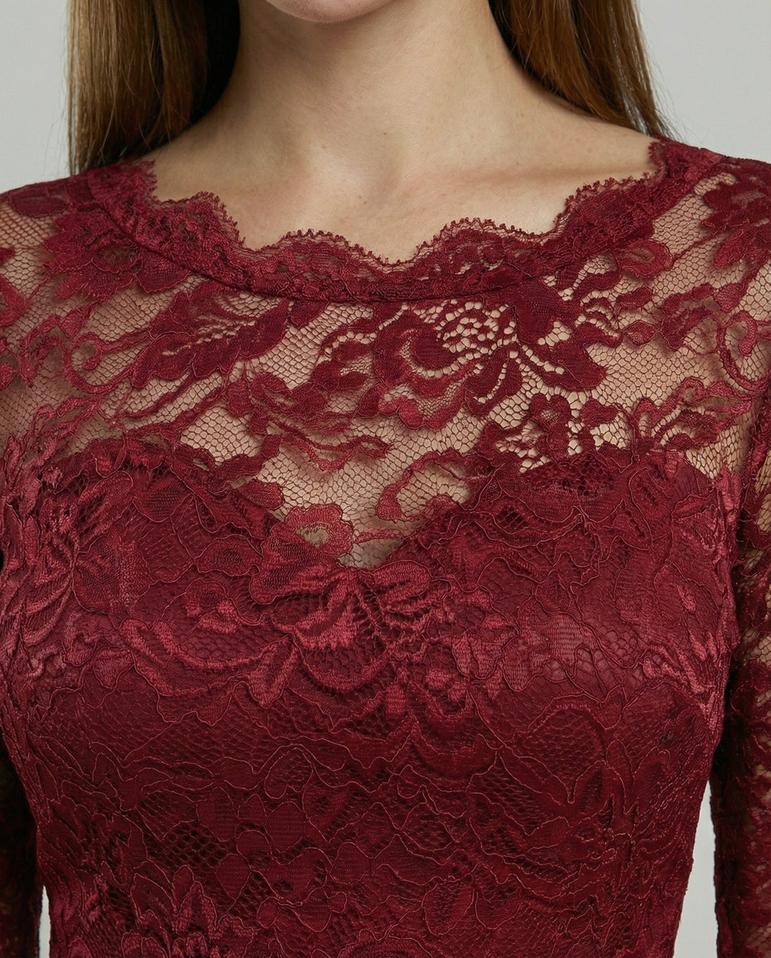 Elegantes Spitzen Brautjungfernkleid