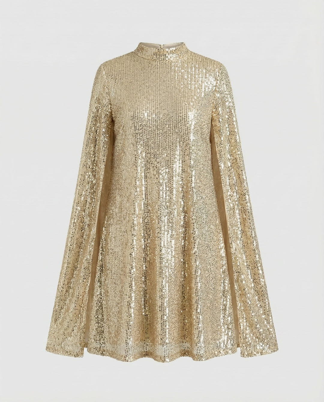 Elegantes Cape Pailletten Kleid