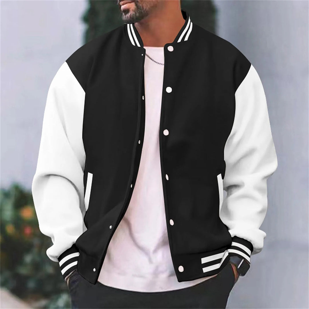 Stylische und klassische Bomberjacke mit Druckknöpfen für Herren