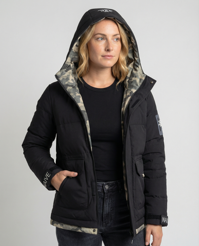 Warme Damen Winterjacke Kapuze