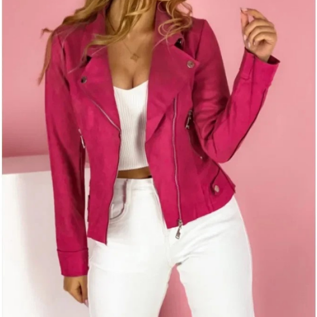Frauen Wildleder Bikerjacke Stylish & Leicht