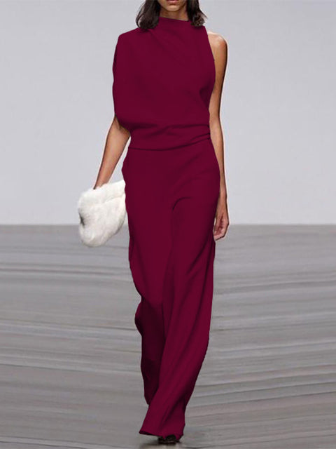 Eleganter Jumpsuit mit Rundhalsausschnitt für Alltag & Besondere Anlässe | Nord Taschen