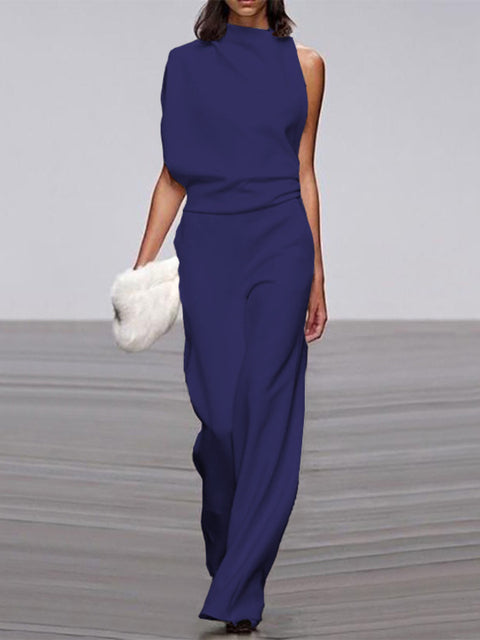 Eleganter Jumpsuit mit Rundhalsausschnitt für Alltag & Besondere Anlässe | Nord Taschen