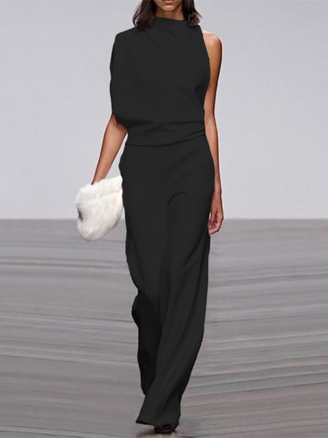 Eleganter Jumpsuit mit Rundhalsausschnitt für Alltag & Besondere Anlässe | Nord Taschen