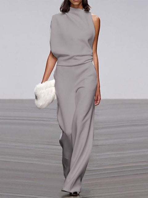 Eleganter Jumpsuit mit Rundhalsausschnitt für Alltag & Besondere Anlässe | Nord Taschen