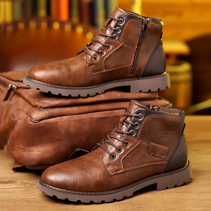Lederstiefel mit Reißverschlüssen