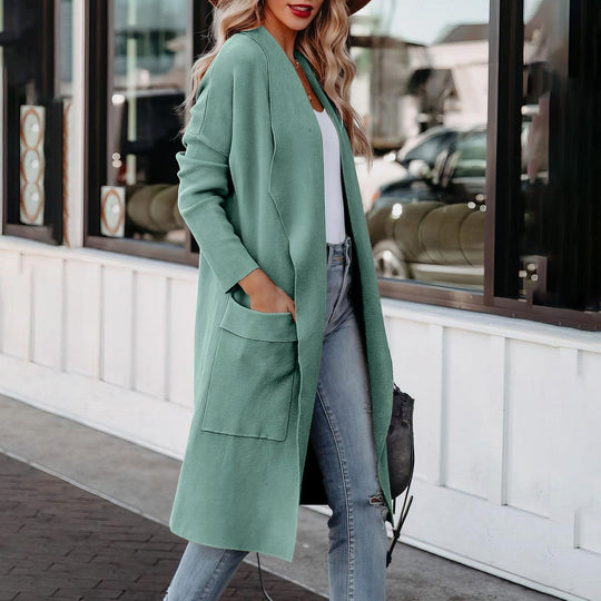 Eleganter Strick Winter Wildledermantel