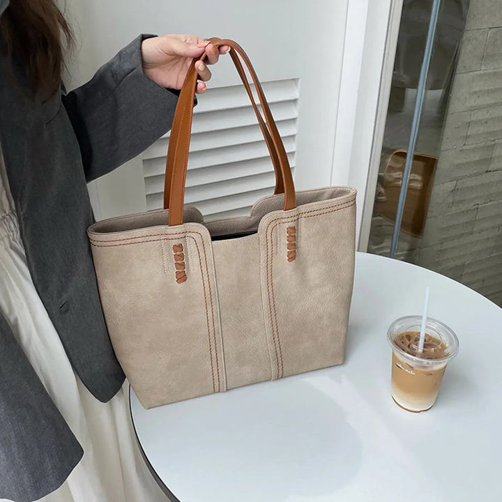 Nord Taschen | Große vegane Leder-Tote-Tasche, Arbeits-Umhängetasche