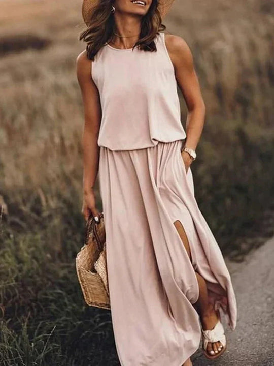entspanntes weißes maxikleid