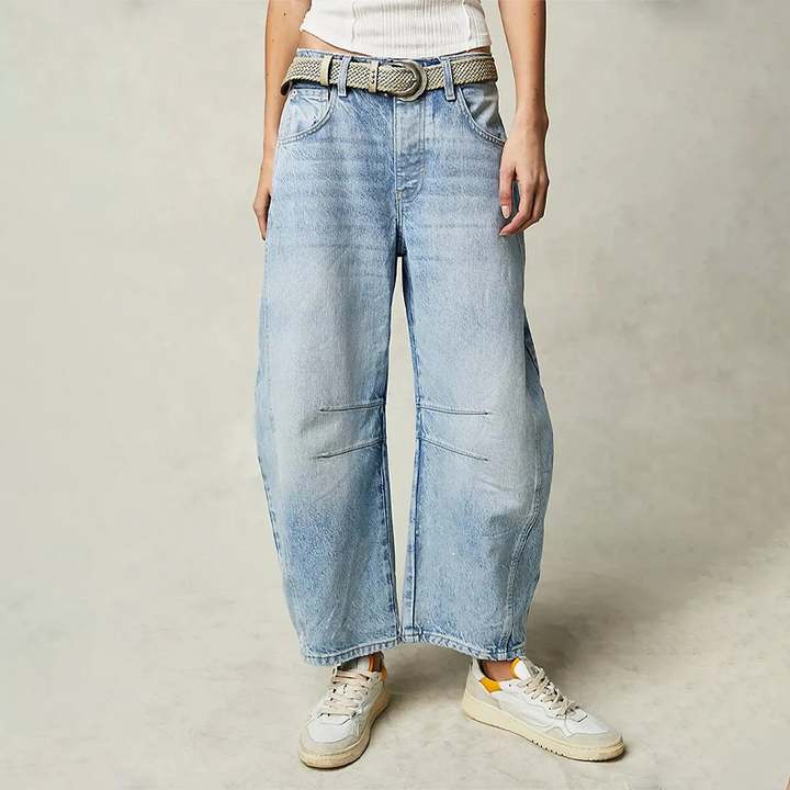 Damen Weite Beinhose Denim