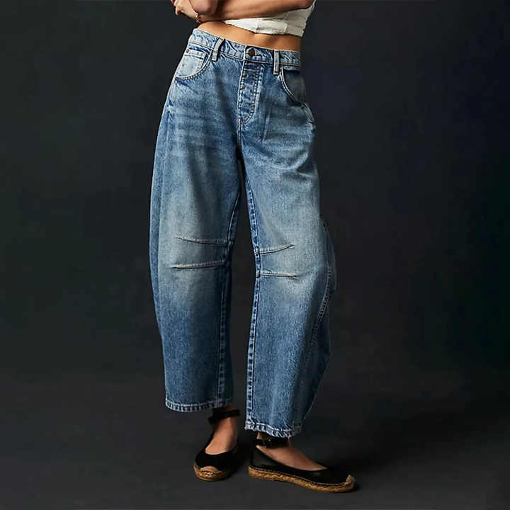 Damen Weite Beinhose Denim