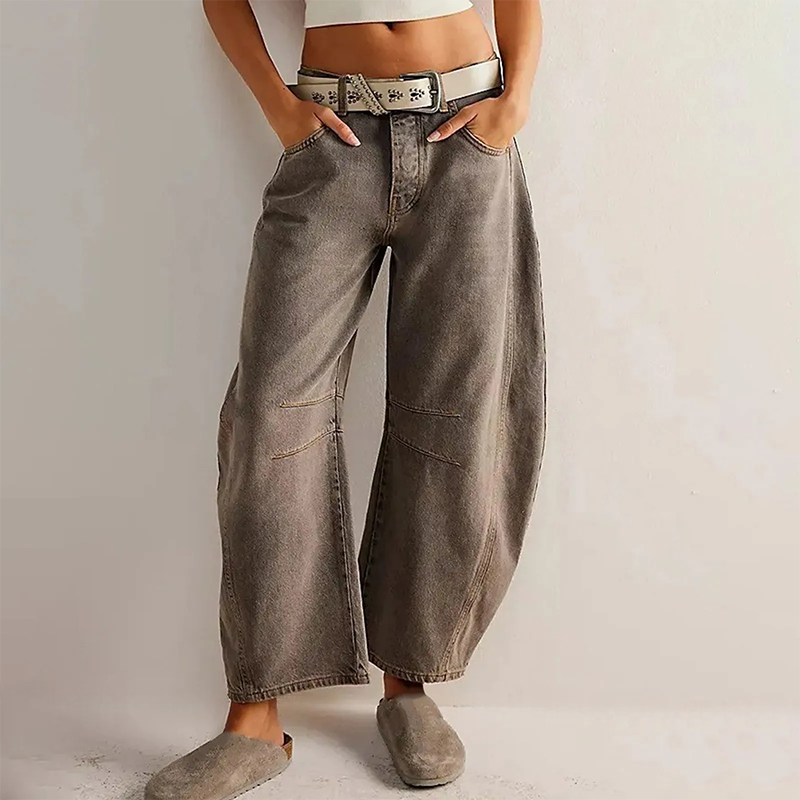 Damen Weite Beinhose Denim