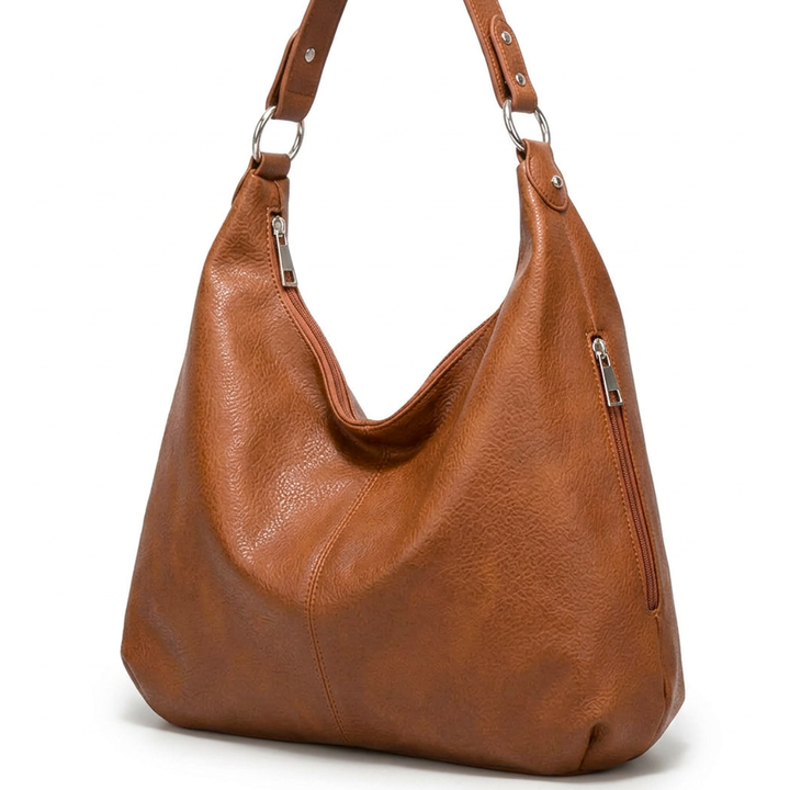 Nord Taschen | Große vegane Kuhfell-Hobo-Tasche, übergroße Schultertasche