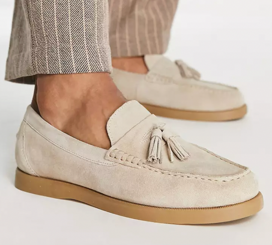 Slipper Beige Herrenschuhe Mokassins