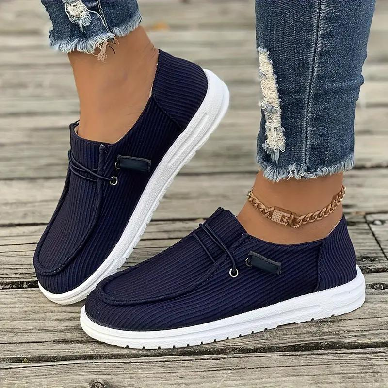 Loafers, Slip On, Leicht, Damenschuhe, Segeltuchschuhe