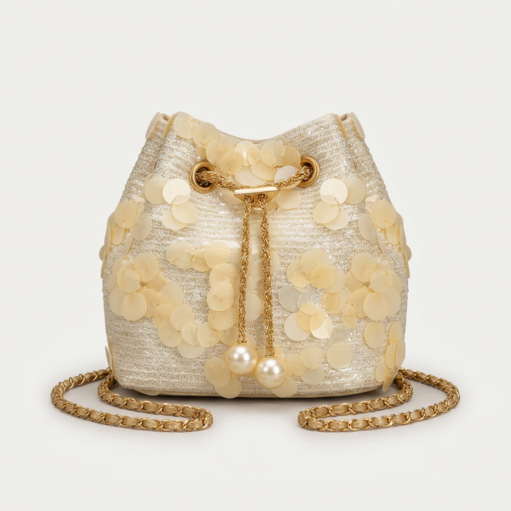 Nord Taschen | Pailletten Blumen gestickte Bucket Bag