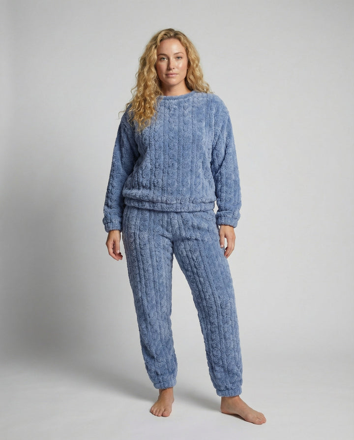 Kuscheliges Damen Fleece-Pyjama-Set