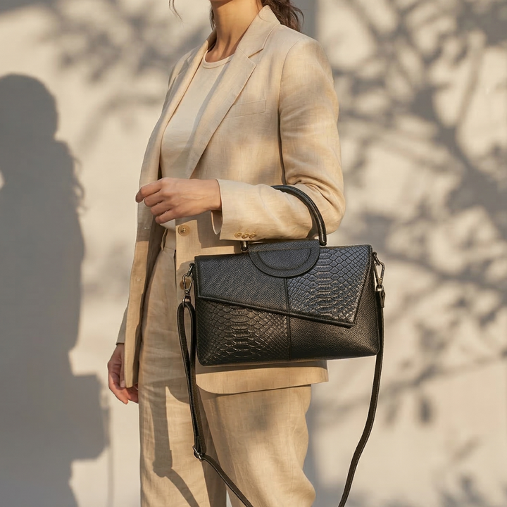 Nord Taschen | Krokodil Prägung Leder Top Handle Crossbody Bag