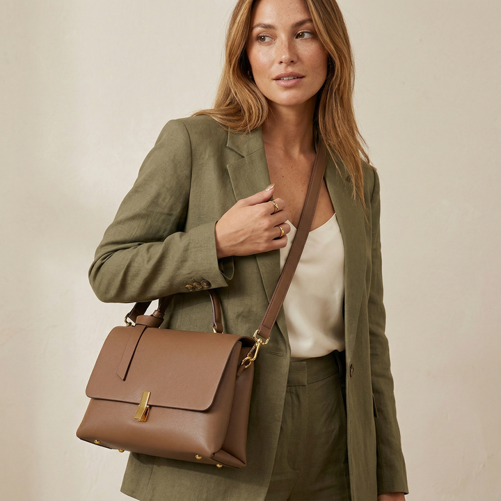 Nord Taschen | Strukturierte Top-Handle-Satchel-Tasche, Schultertasche