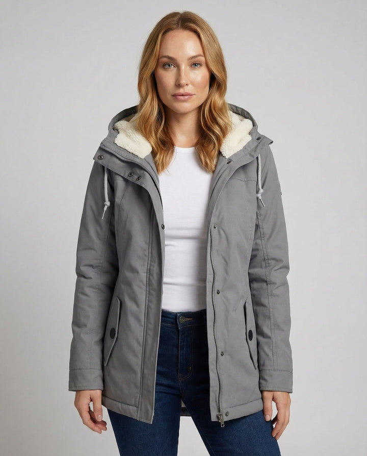 Warme Winterjacke mit Kapuze für Damen