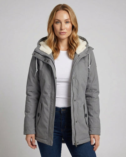 Warme Winterjacke mit Kapuze für Damen