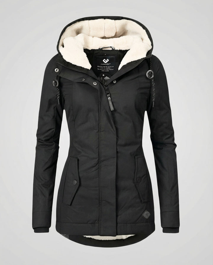 Warme Winterjacke mit Kapuze für Damen
