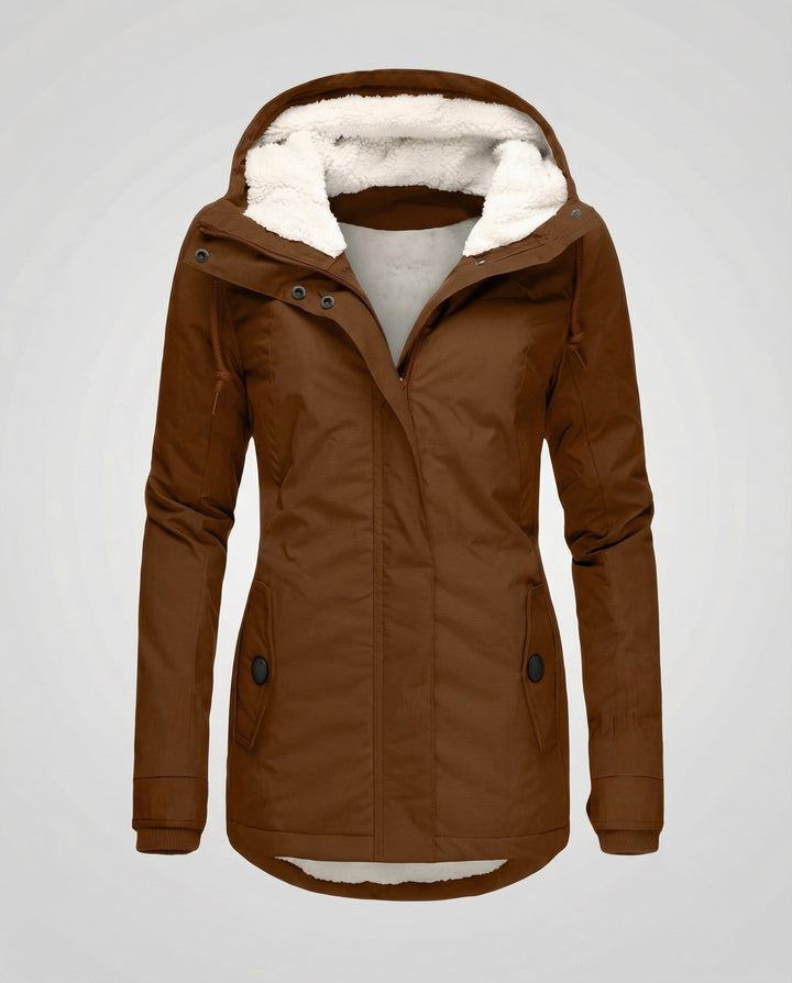 Warme Winterjacke mit Kapuze für Damen