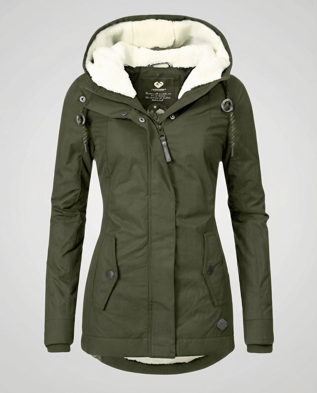 Warme Winterjacke mit Kapuze für Damen
