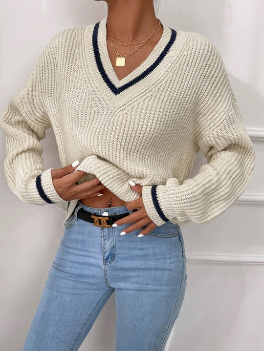 Nord Taschen | Pullover mit V-Ausschnitt und Patchwork