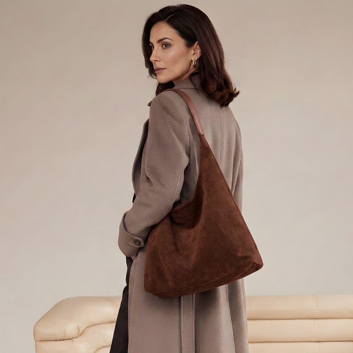 Nord Taschen | Wildleder Hobo Tasche, große lässige Umhängetasche