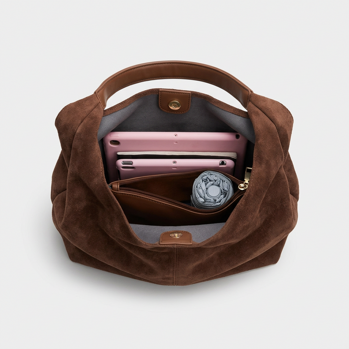 Nord Taschen | Wildleder Hobo Tasche, große lässige Umhängetasche