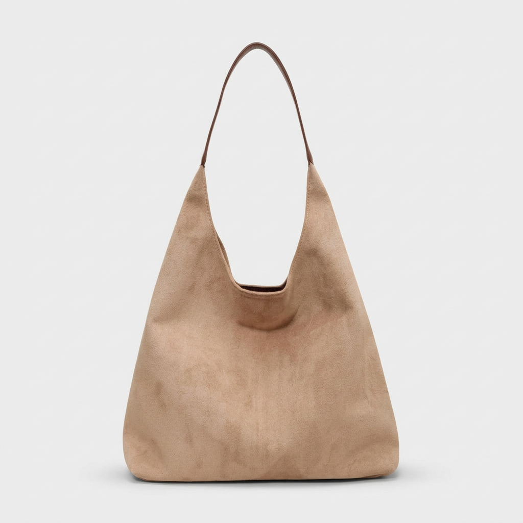 Nord Taschen | Wildleder Hobo Tasche, große lässige Umhängetasche