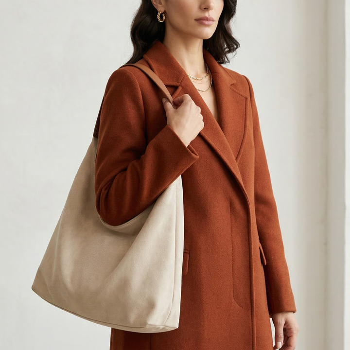 Nord Taschen | Wildleder Hobo Tasche, große lässige Umhängetasche