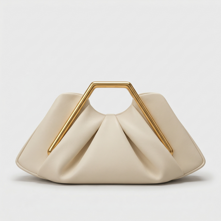 Nord Taschen | Falten-Top-Handle-Clutch-Tasche, Goldrahmen