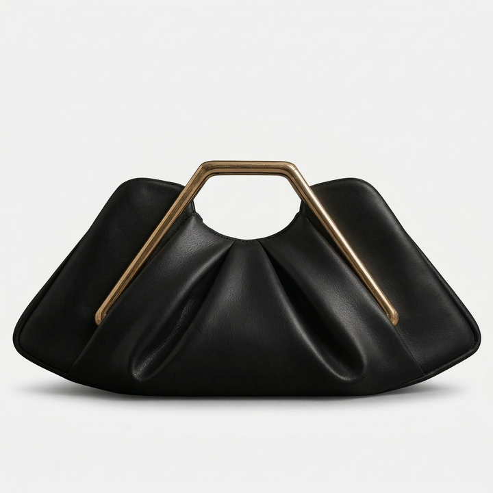 Nord Taschen | Falten-Top-Handle-Clutch-Tasche, Goldrahmen