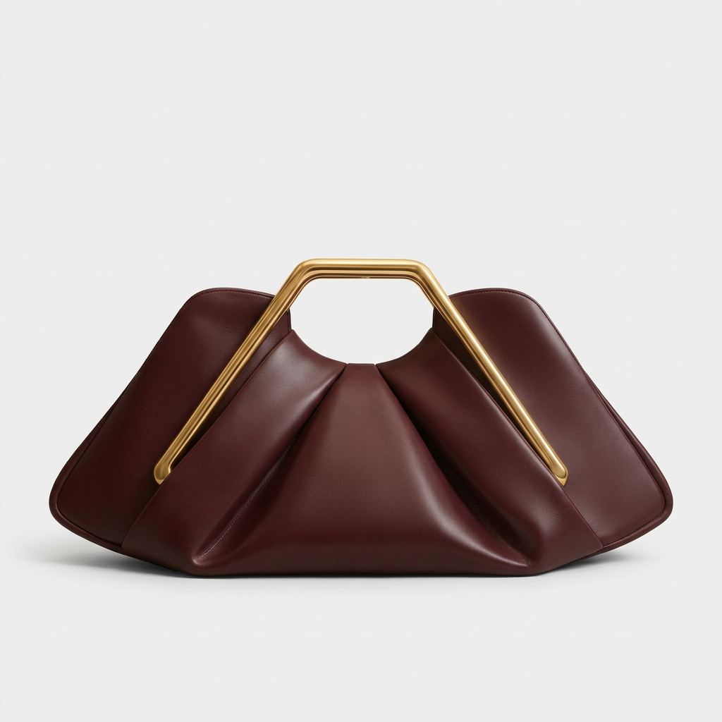 Nord Taschen | Falten-Top-Handle-Clutch-Tasche, Goldrahmen