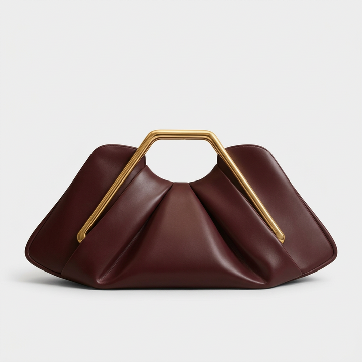 Nord Taschen | Falten-Top-Handle-Clutch-Tasche, Goldrahmen
