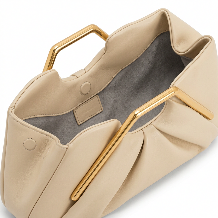 Nord Taschen | Falten-Top-Handle-Clutch-Tasche, Goldrahmen