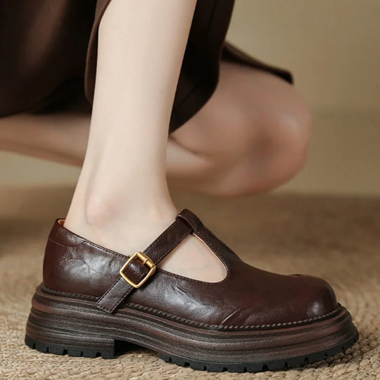 Mary Jane Schuhe - Retro klobige T-Bar Schuhe für Damen