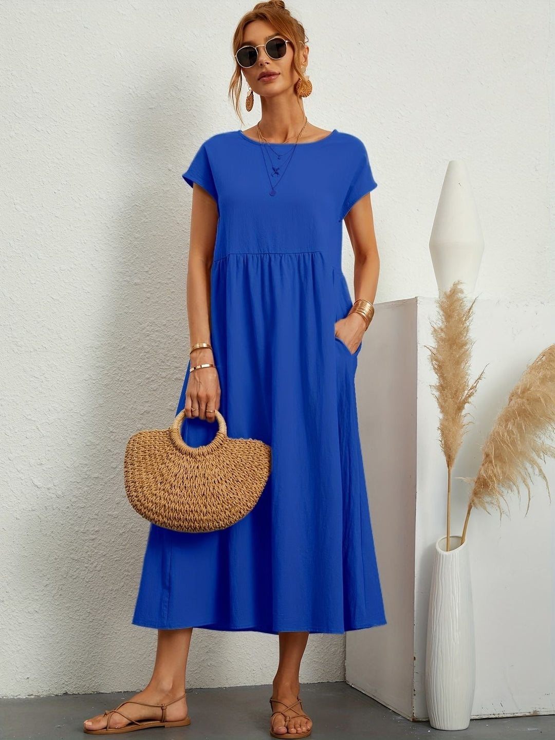 Rundhalsausschnitt Kleid Elegantes Design für Damen