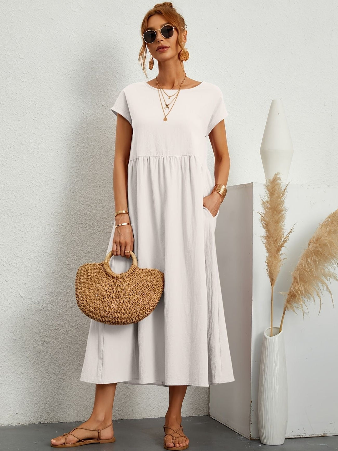 Rundhalsausschnitt Kleid Elegantes Design für Damen