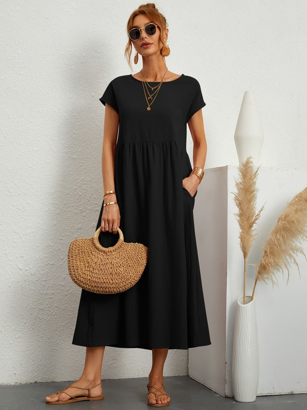 Rundhalsausschnitt Kleid Elegantes Design für Damen