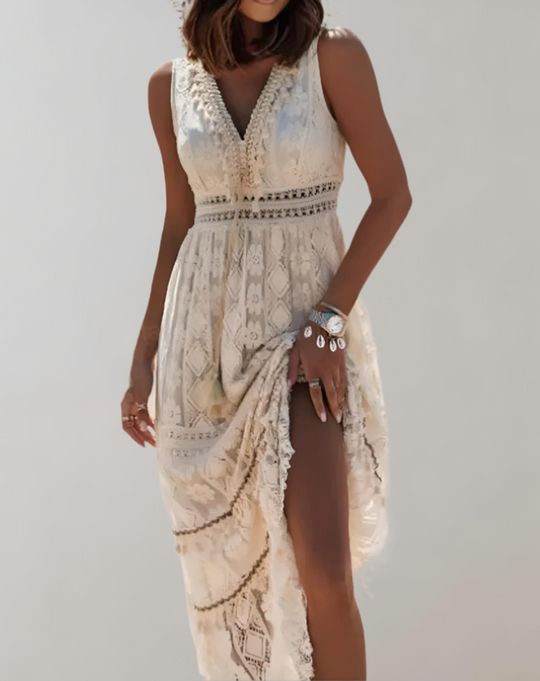 Elegantes Damen Sommerkleid Im Boho Stil