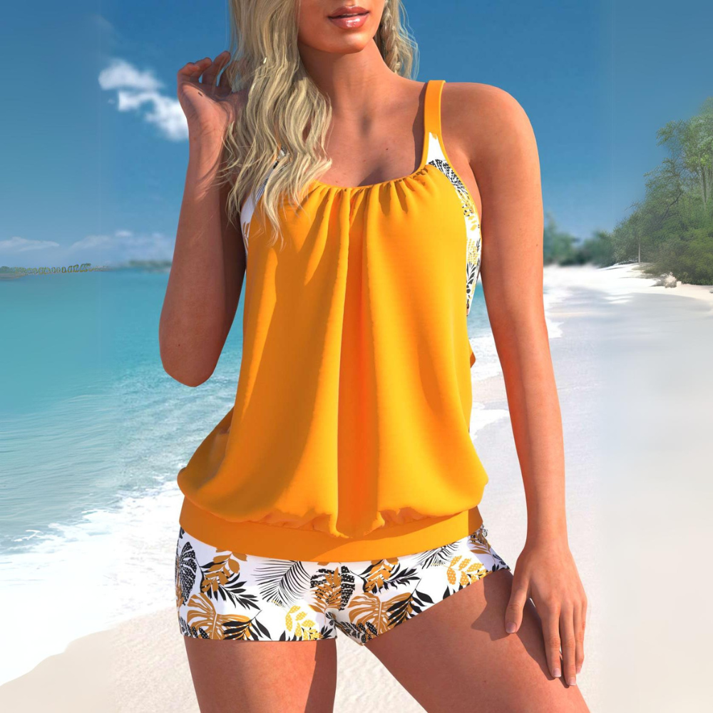 Spitzenstreifen Tankini Set