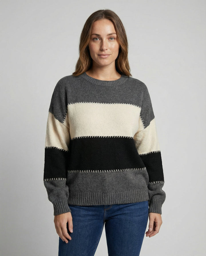 Lockerer Streifenpullover Damen Bequem