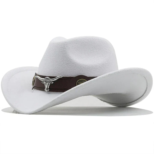 Nord Taschen - Western-Stil Filzhut mit Stier-Schnallenband